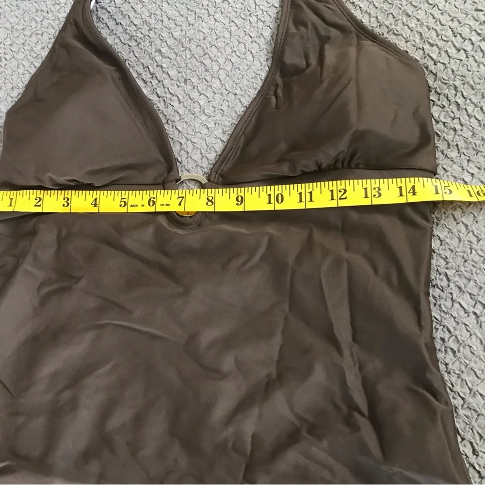 Chocolate brown halter swim suit in EUC. - Picture 5 of 9